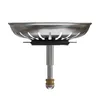 A close-up studio shot of a sink strainer basket with a threaded stem and a brass nut at the bottom, isolated on a white background. Anteprima dell’immagine prodotto