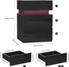 2x Nachttisch,Nachtschrank mit LED Licht,Nachtkommode mit 3 Produktbild-Vorschau 6