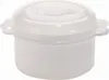 A white plastic microwave container with a transparent lid. Produktbild-Vorschau