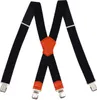 X Form Hosenträger Schwarz Orange Kornmuster Produktbild-Vorschau 1