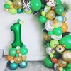 Palloncino in foil numero 1, circa 100 cm, verde Anteprima dell’immagine prodotto 3