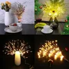 A collage of four images showcasing decorative LED lights in various settings, including a vase with dried flowers, a festive arrangement with a sunflower, and two close-ups of the lights themselves. Produktbild-Vorschau