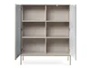 An open cabinet with shelves against a white background. Produktbild-Vorschau