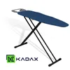A blue ironing board with black legs is shown against a white background. Produktbild-Vorschau