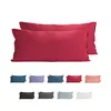 Two red pillowcases are shown stacked on top of each other against a white background. Below them, a collage of smaller pillowcases in various colors is displayed. Produktbild-Vorschau