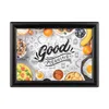 A framed image displaying a collage of breakfast items and doodles with the text "Good Morning". Produktbild-Vorschau