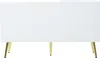 A white shoe cabinet with gold legs, shown from the front. Anteprima dell’immagine prodotto