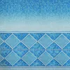 A close-up of a patterned border with diamond shapes in varying shades of blue, reminiscent of a swimming pool liner. Produktbild-Vorschau
