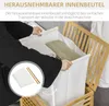 A person is placing a laundry bag into a bamboo laundry basket. Náhľad obrázku produktu