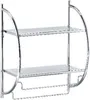 Nástěnná police 2 přihrádky 54x44x26cm chrom Náhled obrázku produktu 1