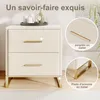 Lot de 2 tables de chevet, LED multicolore, tiroir, étagère Voir les images du produit 5