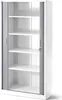 A white metal filing cabinet with gray roller doors and multiple shelves, shown against a white background. Produktbild-Vorschau