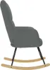 A side view of a dark gray fabric rocking chair with black metal legs and a light wood base. Náhľad obrázku produktu
