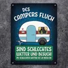 Metallschild XL mit Wohnwagen Motiv und Spruch: Des Campers Produktbild-Vorschau 2