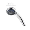 A chrome-finished hand shower head with a blue accent ring, shown against a white background with a size indicator. Podgląd zdjęcia produktu