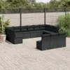 vidaXL 13-tlg. Garten-Sofagarnitur mit Kissen Schwarz Poly Produktbild-Vorschau 2
