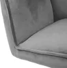 A close-up view of the corner of a gray velvet chair. Produktbild-Vorschau