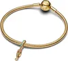 A gold Pandora bracelet with a seahorse charm. Náhled obrázku produktu
