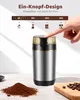 SROSS Kaffeemühle Elektrische Kaffeemühle Edelstahl Klinge, Produktbild-Vorschau 3