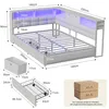 Letto imbottito INONEFT, divano letto 140x200 cm con LED e Anteprima dell’immagine prodotto 2