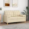 vidaXL Zierkissen 2 Stk. Creme Ø15x50 cm Stoff Produktbild-Vorschau 2