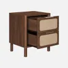 sweeek - Vintage Nachttisch mit Holzdekor und Flechtwerk, 2 Produktbild-Vorschau 2