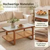 KOMFOTTEU Rechteckiger Couchtisch mit massivem Holzrahmen, Produktbild-Vorschau 2