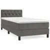 vidaXL Boxspringbett mit Matratze Dunkelgrau 80x200 cm Samt Produktbild-Vorschau 1