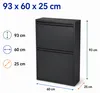Contenitore per rifiuti Relaxdays, con 4 scomparti, Anteprima dell’immagine prodotto 4
