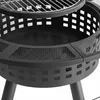 Relaxdays ohnisko, Ø 91,5 cm, nastaviteľný rošt, veko a Náhľad obrázku produktu 6