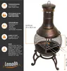 Terrassenofen Gartenkamin mit Grill, Gusseisen, Grillkamin Produktbild-Vorschau 4