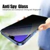 A hand holding a smartphone with a privacy screen protector. Produktbild-Vorschau
