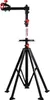 A black and red bicycle repair stand with a tripod base and a clamp for holding a bicycle frame. Produktbild-Vorschau