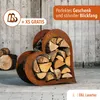 L Herz aus Metall liegend Holz Regal Rost Edelrost Produktbild-Vorschau 2