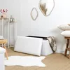 Coffre de rangement banc pliable bouclette Blanc Voir les images du produit 5