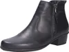 A black leather ankle boot is shown against a white background. Anteprima dell’immagine prodotto