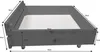 A wooden bed frame with dimensions shown. Produktbild-Vorschau