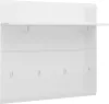 A white wall-mounted shelf with hooks. Produktbild-Vorschau