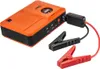 An orange and black jump starter unit with red and black jumper cables attached. Náhled obrázku produktu
