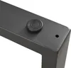 A close-up view of a black metal table leg with an adjustable foot. Produktbild-Vorschau