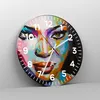 Wanduhr - Rund - Glasuhr - Mädchen Gesicht - 30x30cm - Produktbild-Vorschau 4