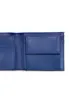 The image shows the inside of an open blue bifold wallet. Produktbild-Vorschau