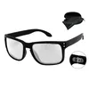 Polarisierte Sonnenbrille Herren Eckig Schwarz Silber Produktbild-Vorschau 1