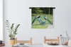MuchoWow® Wandteppich Wandbehang Pfau - Bank - Park 60x60 Produktbild-Vorschau 3