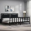 Massivholzbett mit Kopfteil Schwarz 200x200 cm , Klassische Produktbild-Vorschau 3