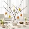 12er Set Deko Eier Hängedeko Ostern Gelb Orange Grün Punkte Produktbild-Vorschau 3