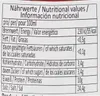 A nutritional information table from a food product label. Anteprima dell’immagine prodotto