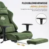 Gaming-Stuhl grün Samt ergonomisch, Massage-Lendenstütze, Produktbild-Vorschau 9