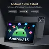 A tablet displaying the Android 15 logo and various app icons, with a second tablet visible in the background. Produktbild-Vorschau