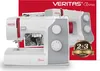 A promotional image featuring two Veritas Anna sewing machines, with one in the foreground and another in the background, set against a red and white backdrop. Produktbild-Vorschau